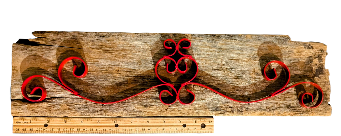 Reclaimed Barnwood Sign with Red Decoration