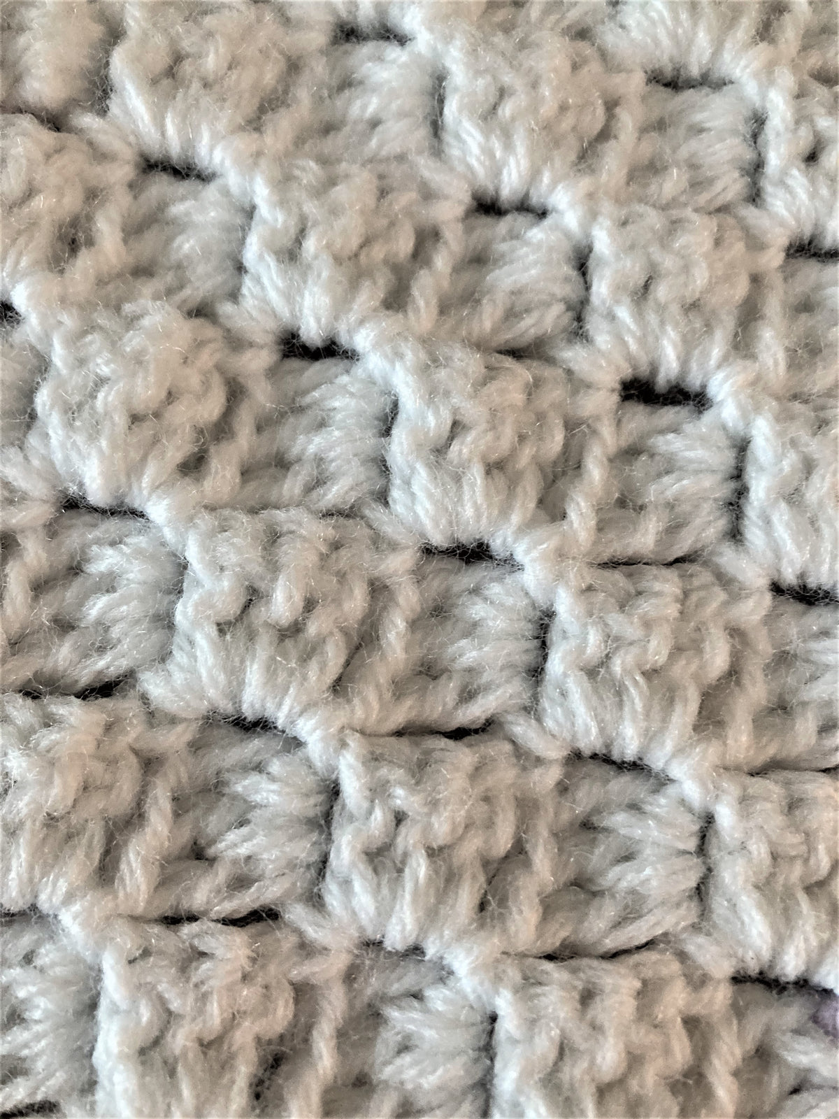 Hand-Crocheted Unicorn Baby Blanket – Purple & White with Fringe Mane