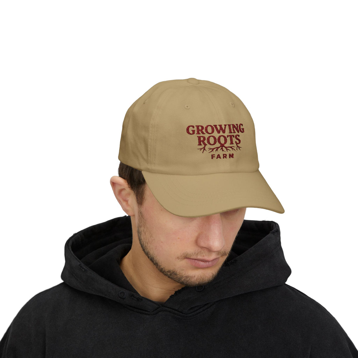 Growing Roots Farm Dad Cap - Embroidered 'Growing Roots' Farm Logo Hat