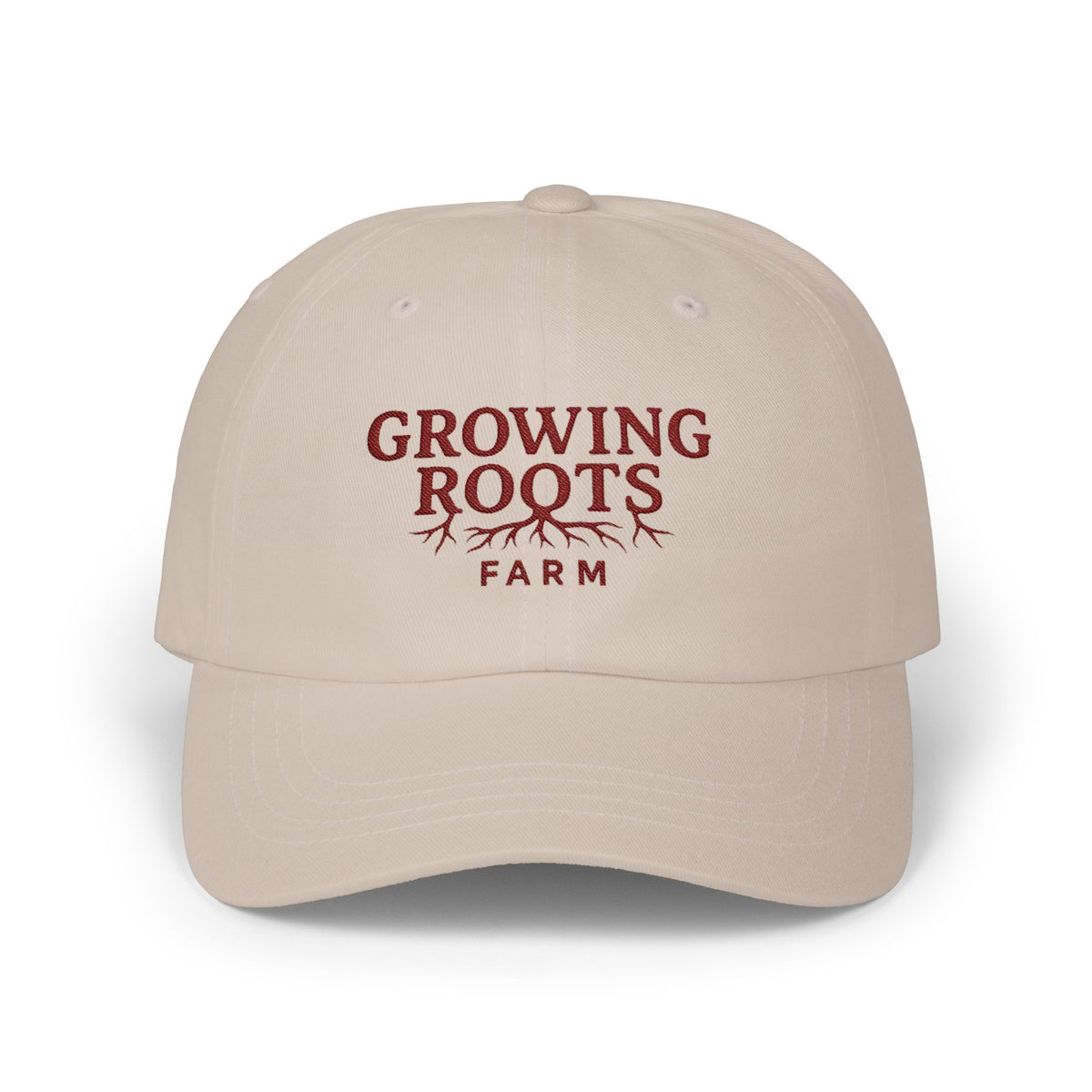 Growing Roots Farm Dad Cap - Embroidered 'Growing Roots' Farm Logo Hat