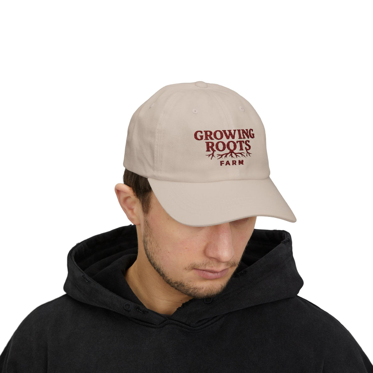 Growing Roots Farm Dad Cap - Embroidered 'Growing Roots' Farm Logo Hat