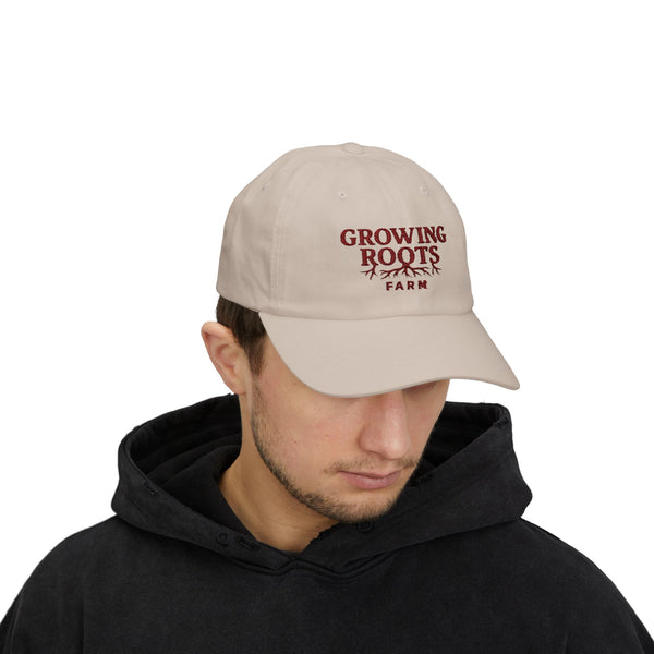 Growing Roots Farm Dad Cap - Embroidered 'Growing Roots' Farm Logo Hat