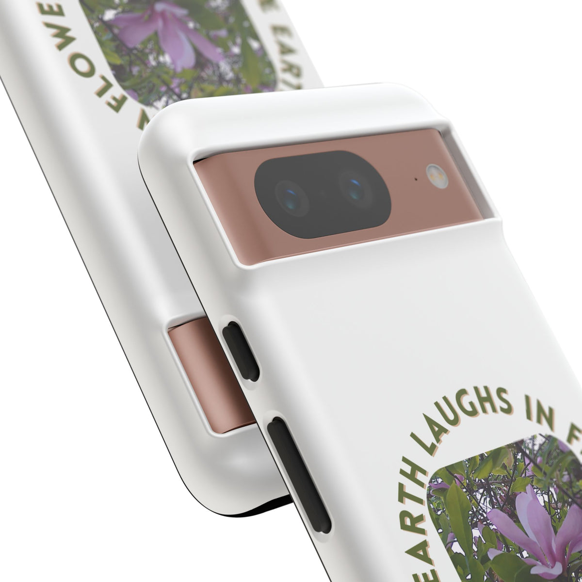 Floral Quote Phone Case - "The Earth Laughs in Flowers" - Tough & Stylish