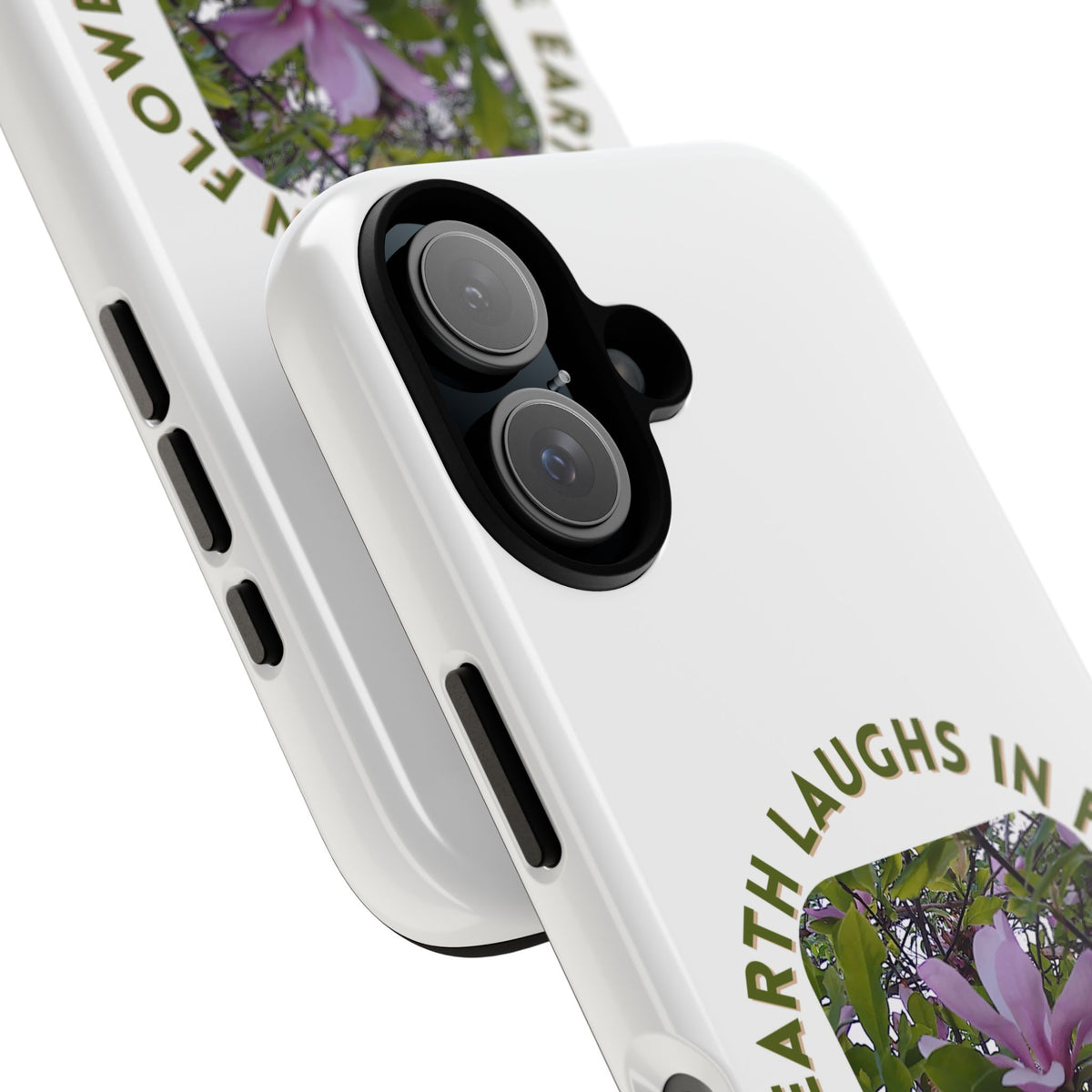 Floral Quote Phone Case - "The Earth Laughs in Flowers" - Tough & Stylish