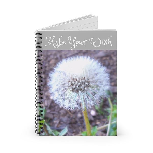 Spiral Notebook - Ruled Line - Make Your Wish - Dandelion