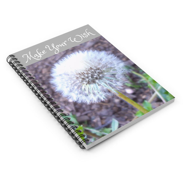 Spiral Notebook - Ruled Line - Make Your Wish - Dandelion