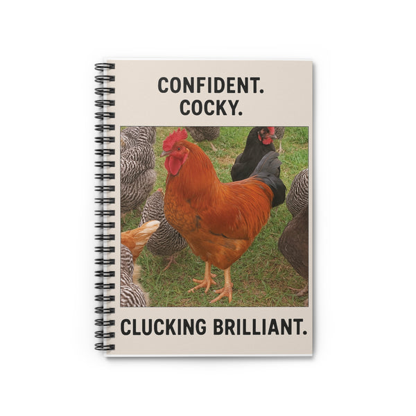 Confident Cluck Spiral Notebook - A Fun Gift for Chicken Lovers, Perfect for Note-Taking, Journaling, or as a Gift for Chicken Enthusiasts!