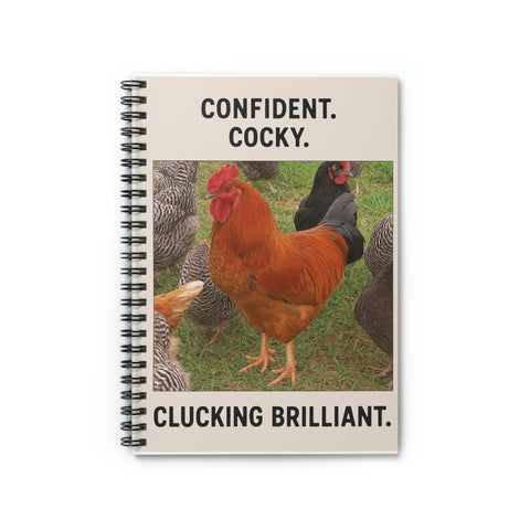 Confident Cluck Spiral Notebook - A Fun Gift for Chicken Lovers, Perfect for Note-Taking, Journaling, or as a Gift for Chicken Enthusiasts!