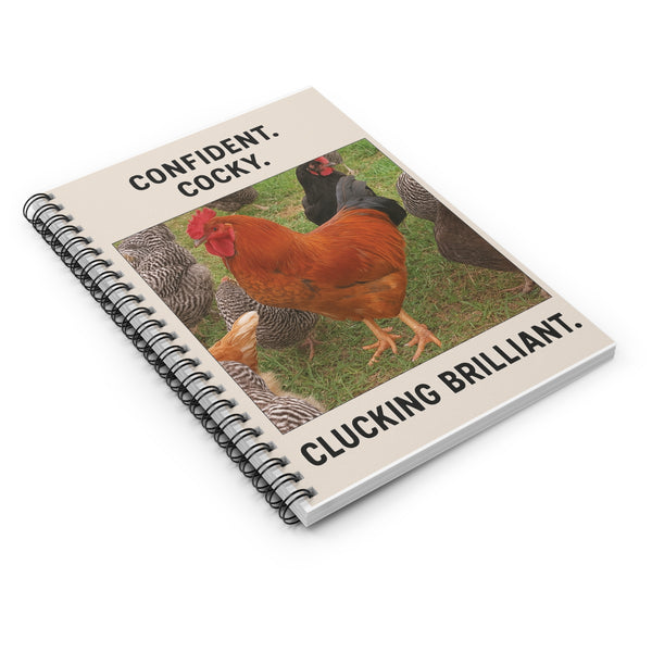 Confident Cluck Spiral Notebook - A Fun Gift for Chicken Lovers, Perfect for Note-Taking, Journaling, or as a Gift for Chicken Enthusiasts!