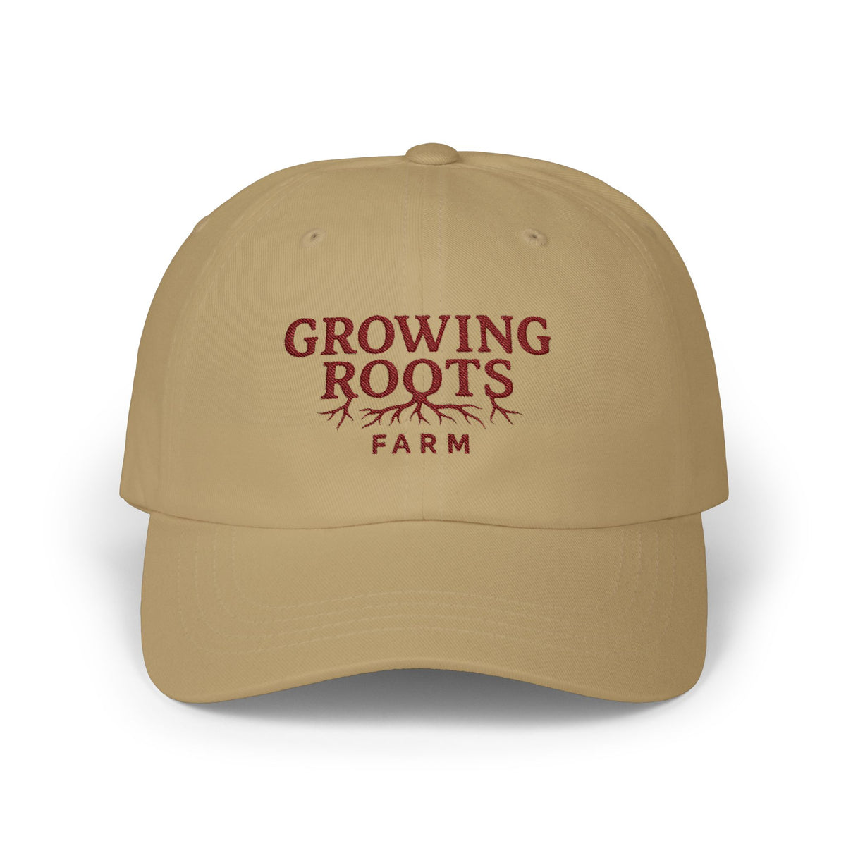 Growing Roots Farm Dad Cap - Embroidered 'Growing Roots' Farm Logo Hat