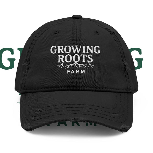 Growing Roots Farm Distressed Embroidered Dad Hat