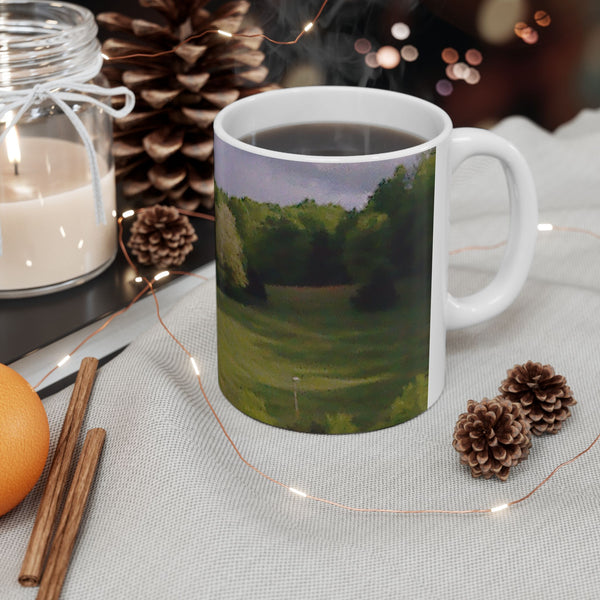 Scenic Meadow Ceramic Mug — Tranquil Green Landscape Coffee Cup (11oz, 15oz)