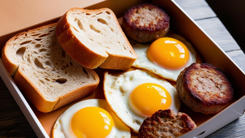 Breakfast Box - Sausage, Eggs, Sourdough Bread