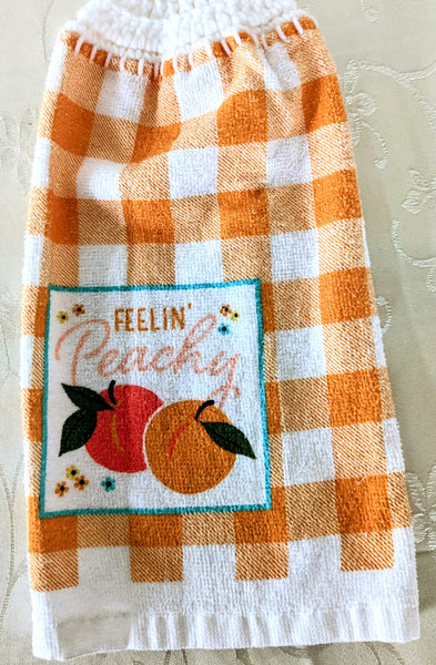 Hanging Towels - Peach - "Feelin' Peachy"  - Set of 2