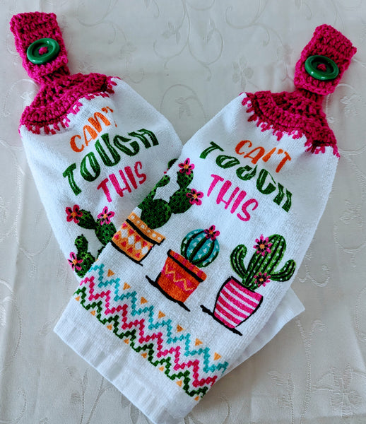 Hanging Towels - Cactus - "Can't Touch This" - Set of 2