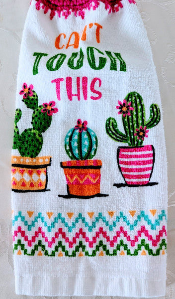 Hanging Towels - Cactus - "Can't Touch This" - Set of 2