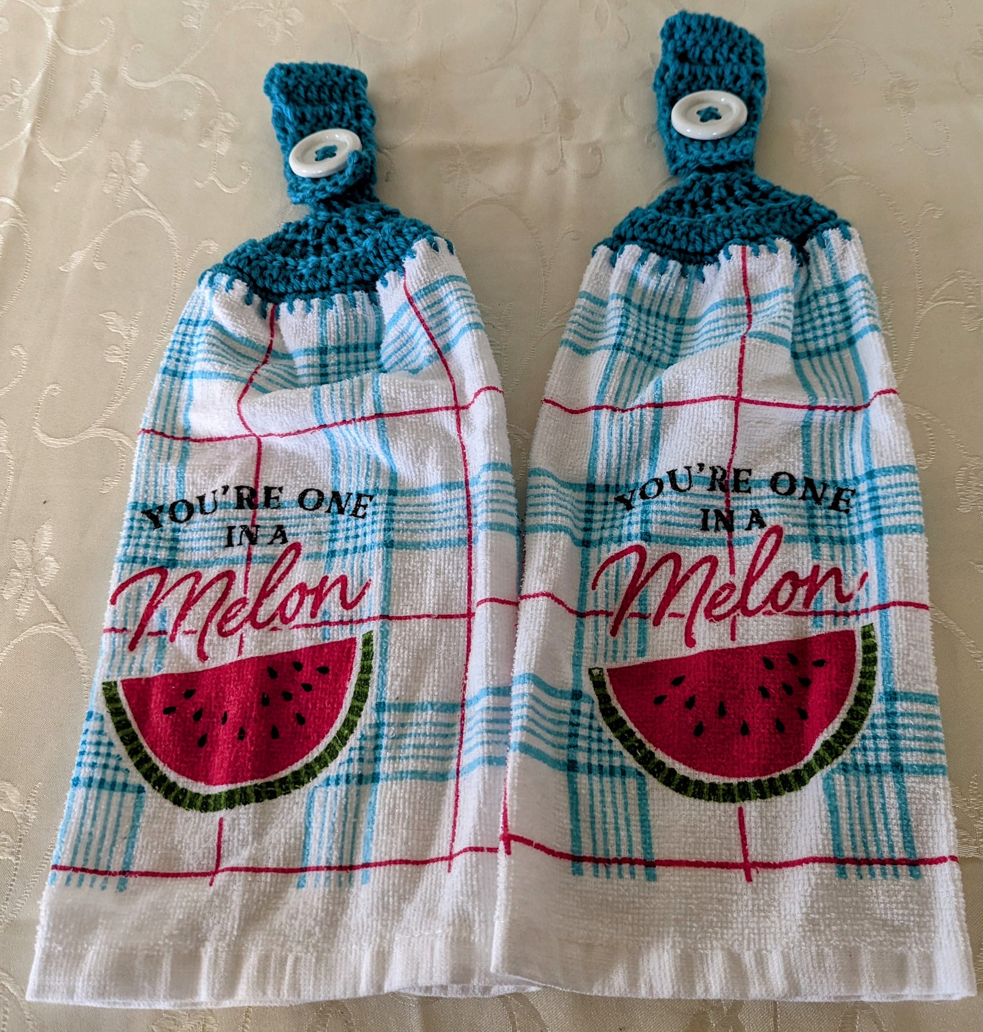 Hanging Towels - Watermelon - "One in a Melon" - Set of 2