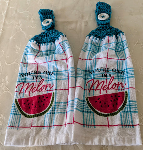 Hanging Towels - Watermelon - "One in a Melon" - Set of 2