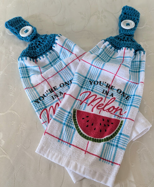 Hanging Towels - Watermelon - "One in a Melon" - Set of 2