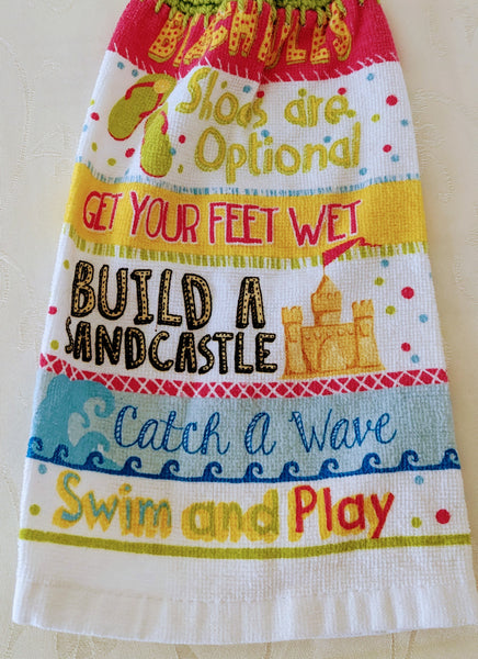 Hanging Towels - Beach Themed - Various Phrases - Set of 2