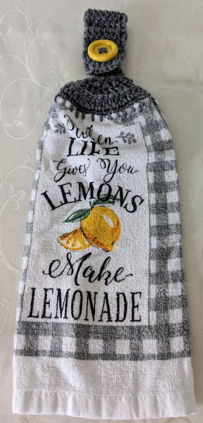 Hanging Towels - Lemons - "When Life Gives You Lemons, Make Lemonade" - Set of 2