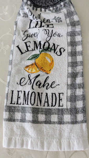 Hanging Towels - Lemons - "When Life Gives You Lemons, Make Lemonade" - Set of 2