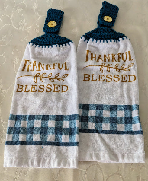 Hanging Towels - "Thankful" "Blessed" - Set of 2