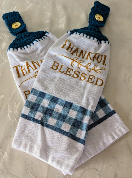 Hanging Towels - "Thankful" "Blessed" - Set of 2