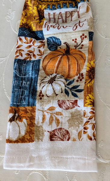 Fall/Thanksgiving Hanging Towels - "Happy Harvest" - Set of 2