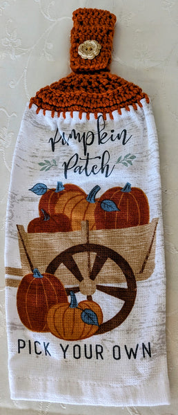 Fall Themed Hanging Towels - "Pumpkin Patch" - Set of 2