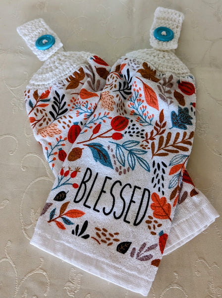 Fall/Thanksgiving Hanging Towels - "Blessed" - Set of 2