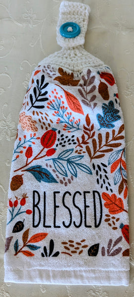 Fall/Thanksgiving Hanging Towels - "Blessed" - Set of 2