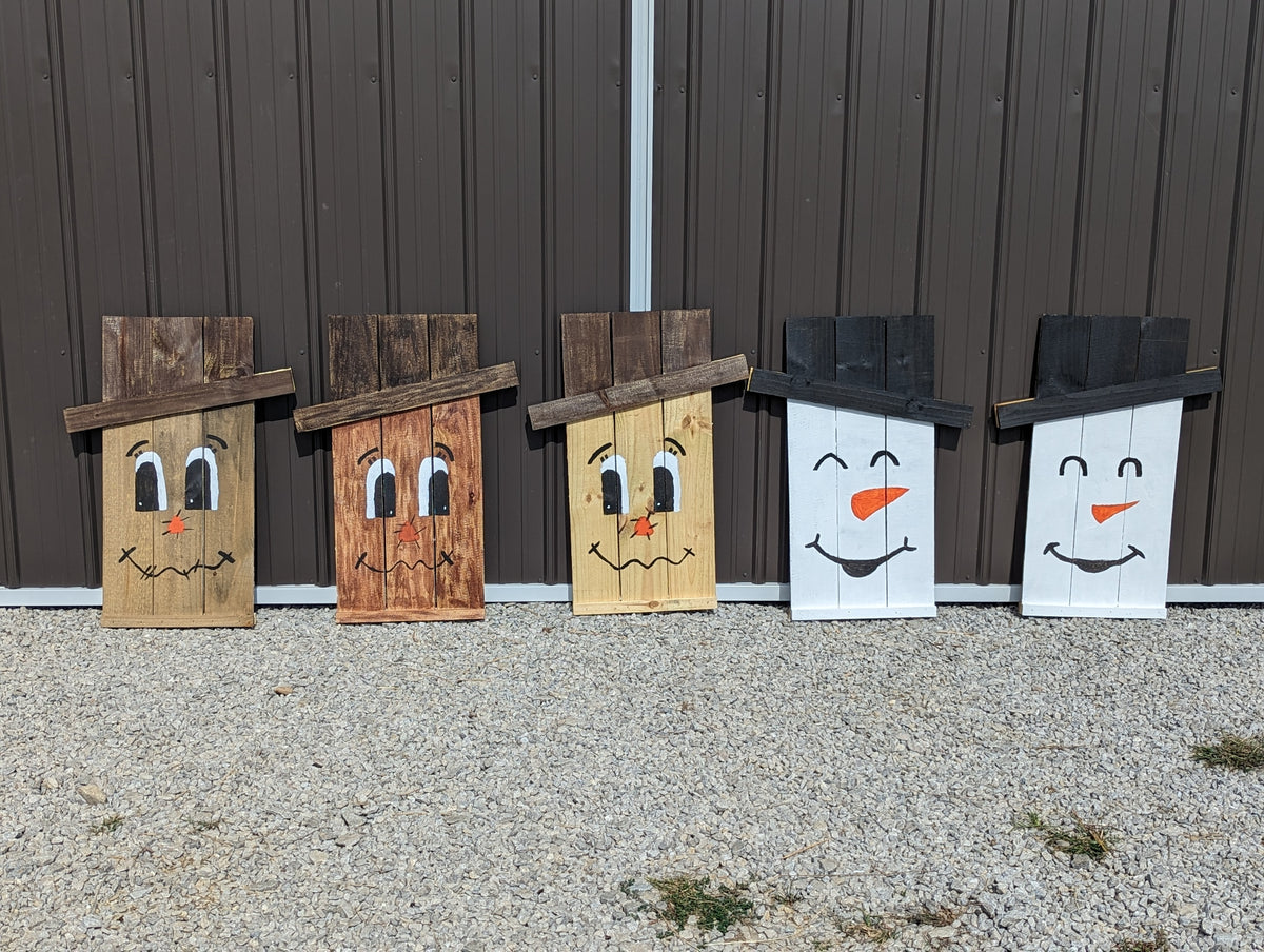 Door Sign - Reversible Scarecrow/Snowman Decoration