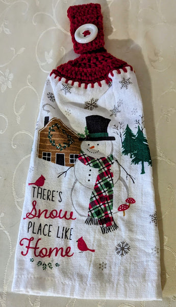 Christmas Hanging Towels - "There's Snow Place Like Home" - Set of 2