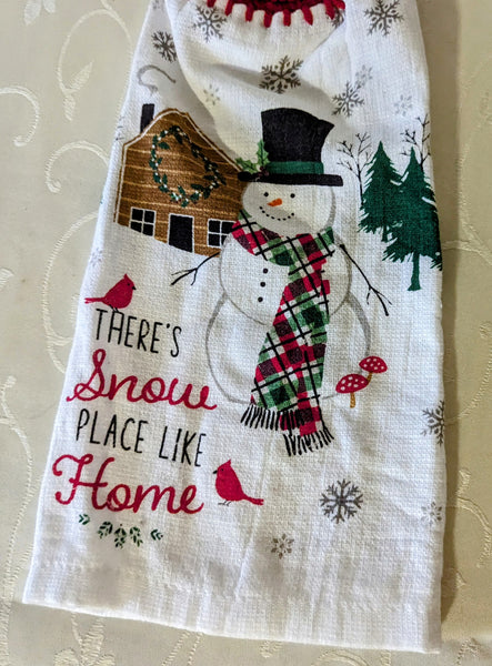 Christmas Hanging Towels - "There's Snow Place Like Home" - Set of 2