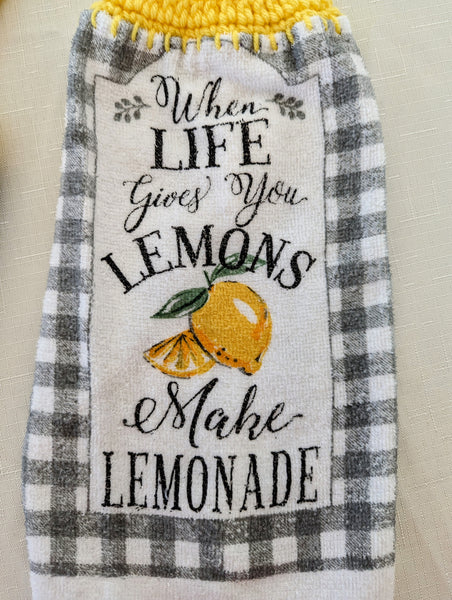 Hanging Towels - Lemons - "When Life Gives You Lemons, Make Lemonade" - Set of 2