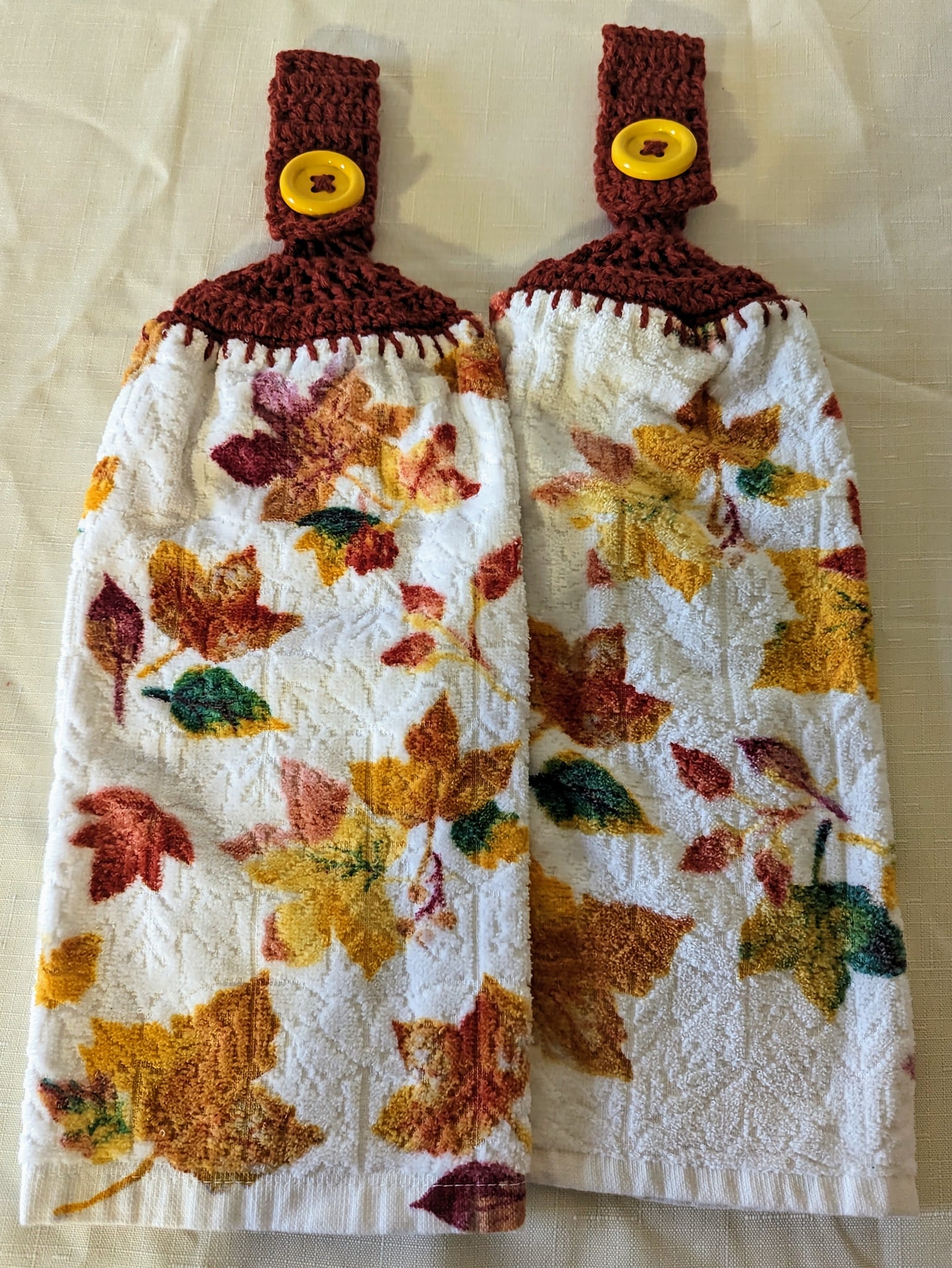 Fall Themed Hanging Towels - Leaves - Set of 2