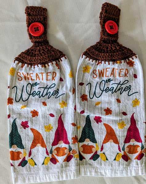 Hanging Towels - Gnomes - "Sweater Weather" - Set of 2