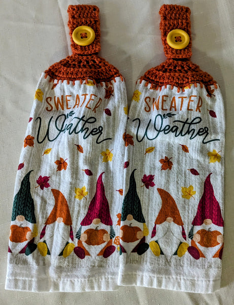 Hanging Towels - Gnomes - "Sweater Weather" - Set of 2