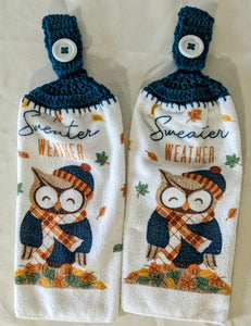 Hanging Towels - Owls - "Sweater Weather" - Set of 2