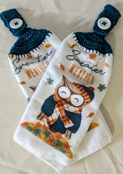 Hanging Towels - Owls - "Sweater Weather" - Set of 2