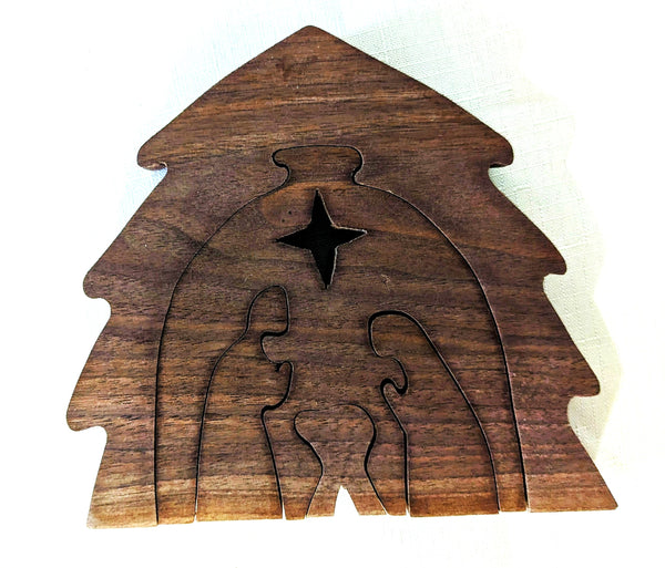 Wooden Nativity Scene