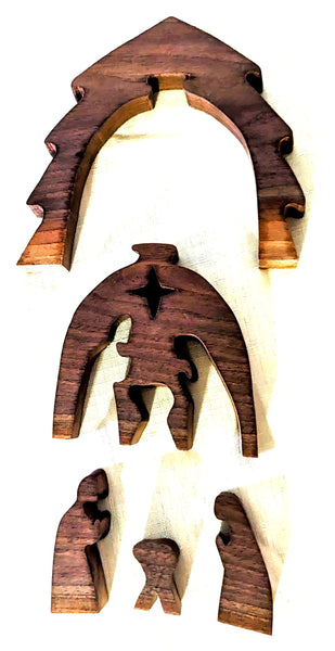 Wooden Nativity Scene