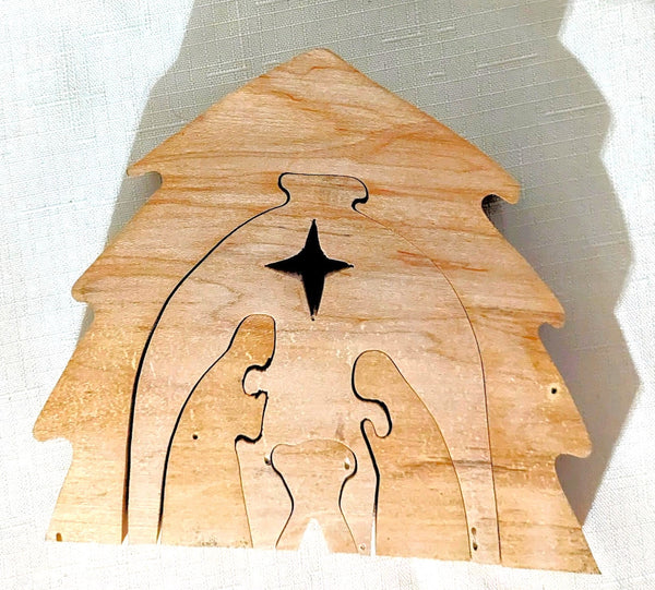 Wooden Nativity Scene