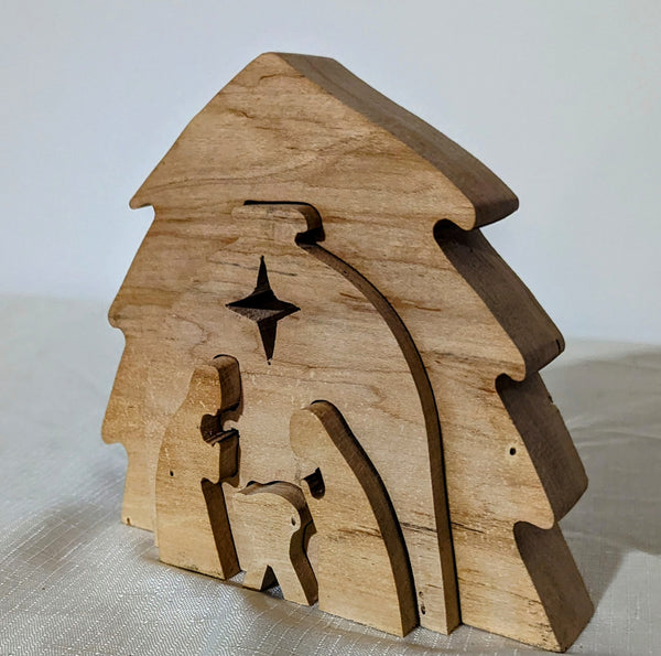 Wooden Nativity Scene