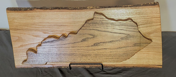 Kentucky State Sign on Live-Edge Wood