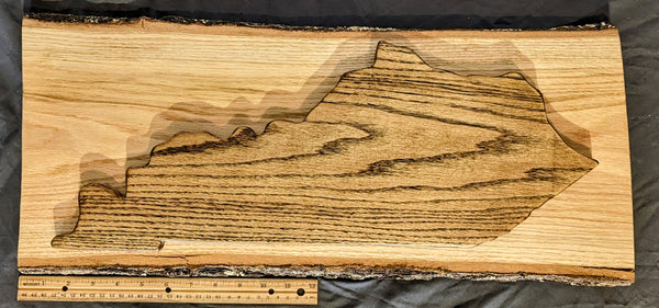 Kentucky State Sign on Live-Edge Wood