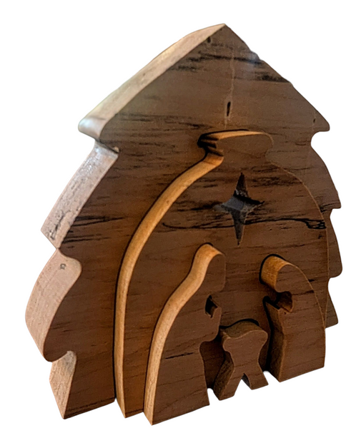 Wooden Nativity Scene