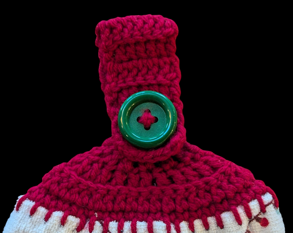 Set of 2 Christmas Hanging Towels – Red Car & Wreath, Very Merry Christmas, Red Tops with Green Buttons