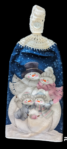 Winter Hanging Towels - Snowman Family - Set of 2